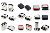 Connecteur USB 3.2 type C 16 broches étanche IPX7, connecteur USB C SMT à une seule rangée, connecteur Type-C réversible