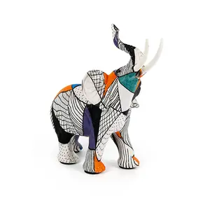 사용자 정의 도매 동상 빈티지 코끼리 입상 홈 액세서리 창조적 인 수지 공예 거실 장식