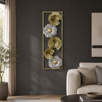 Décoration Murale - Vente Fabricant - Décoration Murale Métallique Blanc et Or 28.58*7.62*83.82CM pour la Maison - Luxe et Style