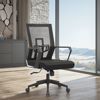 Chaise de bureau pivotante moderne avec dossier en maille élastique, hauteur réglable, structure en fer