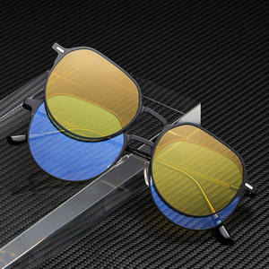 Gafas de Sol Magnéticas BQ-8125 con Montura Negra Redonda, Polarizadas UV400, Antideslumbrantes, para Conducir, para Hombre - Product Image 3