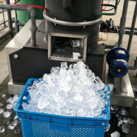 Machine à glaçons tubulaires industrielle commerciale de 1 tonne, contrôle intelligent par PLC, haute productivité, faible bruit, pour les entreprises de restauration