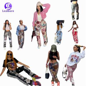 Biểu Tượng Tùy Chỉnh Mới Trong Kho Thời Trang Mô Hình Giản Dị Tua Quần Chăn In Ấn Fringe Jogger Quần Với Tua - Product Image 1