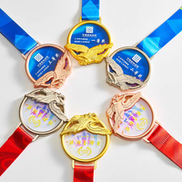 Vente en gros usine : Médailles en cristal personnalisées imprimées, 1ère, 2ème, 3ème place, pour récompenses sportives, avec coffret de médailles à suspendre pour compétition