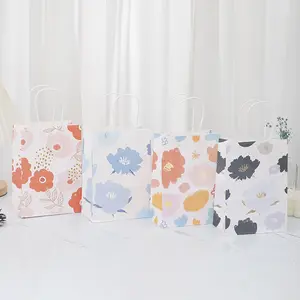 Saco de papel reciclável ecológico personalizado de alta qualidade, novo design, marca, atacado, baixo MOQ