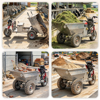 Tricycle électrique autoporté en acier inoxydable pour le transport de mortier, de briques, de cendres, de fumier agricole et d'aliments pour animaux