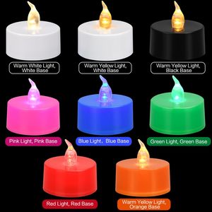 Bougies chauffe-plat LED colorées sans flamme à piles pour Halloween, mariages, Noël, Diwali, décoration de table, longues - Product Image 2