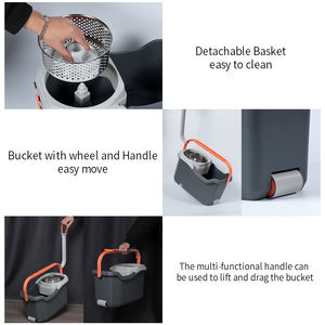 HOLAMOPA - Sistema de Limpieza de Pisos Portátil con Cubo Giratorio y Mango Extensible, Microfibra Resistente - Product Image 5