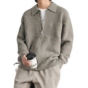 Cárdigan Ligero para Hombre, Color Verde Oliva, Tejido de Diamantes, Transpirable, con Cierre Frontal, Estilo Retro Moderno, Informal, Minimalista, Estilo Hip Hop - Product Image 2
