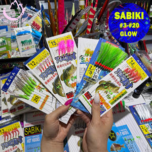 Ensemble de pêche Sabiki lumineux pour eau salée avec hameçons à mouche, perles lumineuses en acier à haute teneur en carbone, leader robuste pour la pêche en eau salée - Product Image 1