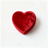 Boîtes d'emballage en carton ondulé vintage rouges vides avec logo personnalisé en relief pour bijoux, montres, bagues en forme de cœur pour demande en mariage