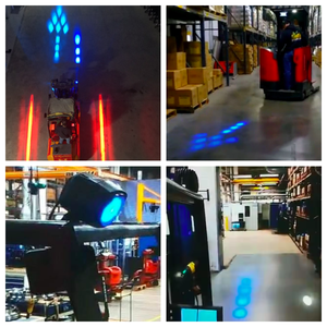 <span class=keywords><strong>Lampe</strong></span> de signalisation LED étanche <span class=keywords><strong>rouge</strong></span> à quatre points avec flèche bleue pour la sécurité des chariots élévateurs dans les chantiers - Product Image 4