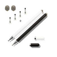 Stylet Métallique 2-en-1 Personnalisé WENKU WK1010A, Stylet Passif Capacitif Haute Sensibilité, Pointe Remplaçable, Tablettes iPad Android, Dessin
