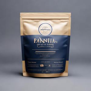 Sachet à soufflet latéral en PE, étanche à l'humidité, sans BPA, certifié FDA, pour café en grains entiers torréfiés extra foncés à la espagnole, marque distributeur - Product Image 1