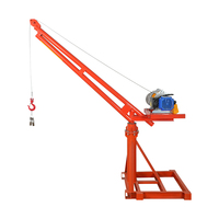 Mini-grue électrique 500 kg avec moteur pour usage extérieur en construction, hauteur de levage 2,2 m, palan à tringle, portée 1,9 m, garantie 1 an