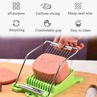 Coupe-fil multifonctionnel en acier inoxydable pour aliments mous Fruits Beurre Fromage Déjeuner Viande Oeuf Jambon Banane Coupe Chips-Plastique PP