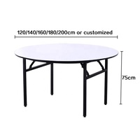 Tables de banquet modernes de 5 pieds et 60 pouces Cadre en métal durable pour hôtel, café, salle à manger en plein air, villa, hôtels populaires
