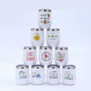 Ustensile de cuisson 12oz/360ml avec logo personnalisé Tasse à café double cuillère à café Isolation de voyage Tasses à bière mignonnes Tasse à vin avec couvercle - Product Image 3