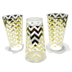 9 Oz Clear Cup Tumblers Disposable Hard Plastic Shot Glasses Cup with Hot-stamping Gold Stripe Design
