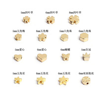 14k et 18k couleur rétention or accessoires belle pentagramme lisse perles en vrac perle bijoux à bricoler soi-même bracelet matériel en gros