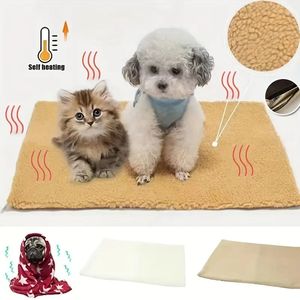 Tapis de chenil auto-chauffant pour chat et chien respirant doux agneau cachemire tapis chauffant chaud pour animaux de compagnie coussin de stockage de chaleur détachable pour animaux de compagnie - Product Image 1