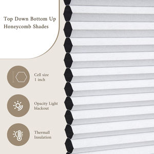 ستائر خلوية بدون حفر تعمل من الأعلى إلى الأسفل، ستائر خلية النحل مخصصة الحجم آمنة للنوافذ الداخلية، ستائر تعتيم للنوافذ - Product Image 5
