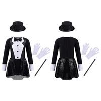 Costume de danse lyrique pour filles de 4 à 14 ans, ensemble de costumes de magicien, ensembles de justaucorps pour cosplay, déguisement, performance, fête à thème, jeu de rôle