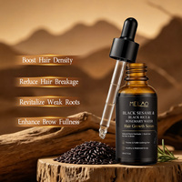 Serum Rambut Biotin Air Rosemary Wijen Hitam untuk Rambut dan Alis, Perawatan Kulit Kepala Anti-Rontok, Cepat Menebalkan