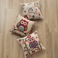 Housse de coussin carrée en jacquard tissé avec logo personnalisé Coussin d'oreiller de style européen de style cartoon