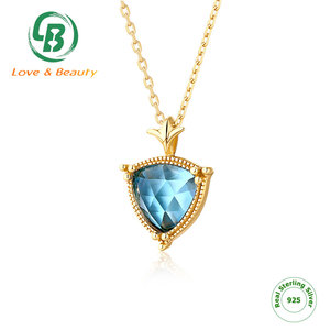 Delicada chica de plata esterlina de triángulo billones natural collar de <span class=keywords><strong>joyas</strong></span> de piedras preciosas - Product Image 2
