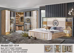 Ensemble de meubles de <span class=keywords><strong>chambre</strong></span> à coucher de luxe en bois et cuir, lit king-size, <span class=keywords><strong>chambre</strong></span> double pour adultes, cadre en bois, ensemble complet de meubles de <span class=keywords><strong>chambre</strong></span> à coucher modernes et luxueux - Product Image 4