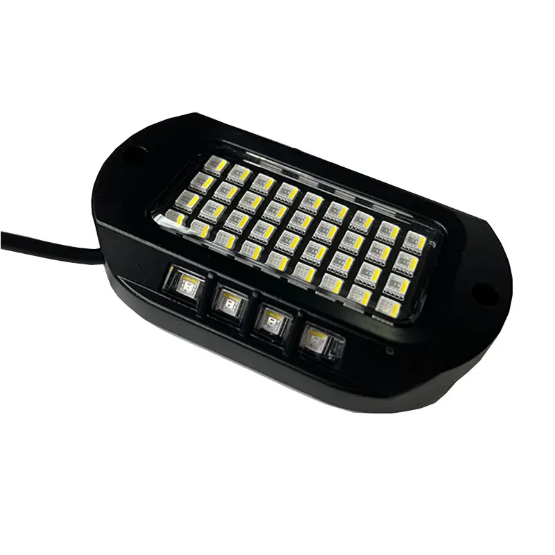 Kingshowstar 44pc 4-in-1Chips RGBW Rock Light Pod Car Accessories Rock Lights Pure White 104 LED Rocklight