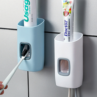 Porta escova de dentes para parede, suporte de plástico para escova de dentes para pasta de dente, à prova de poeira e