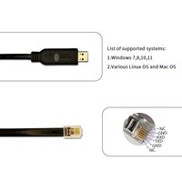 Cable de Consola USB a RJ12 6P4C, FTDI FT232RL IC, Blindaje Trenzado, Cubierta de PVC, Conductor de Cobre Puro, 1.8m de Longitud, para Uso en Computadoras
