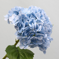 Vraie touche de haute qualité tige unique grande artificielle souple latex hortensia fleurs fausse fleur hortensia mariage fleurs décor