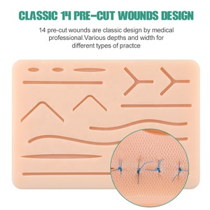 Silicone sutura pelle pratica Pad con maglia per sutura formazione pelle umana Repli - Product Image 5