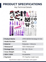 47-teiliges SM-Bondage-Set für Erwachsene Paare BDSM-Fesselset Handschellen Nippelklemmen Peitsche OEM-Lieferant