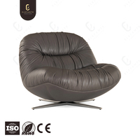 Chaise de loisir italienne de luxe nouveau design en cuir nappa chaise à siège unique haut de gamme moderne et confortable pour meubles de salon villa