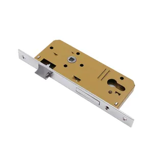 85 Fire Proof Supplier Mortise Zinc Alloy And Door Handles Lockbody Fashion Lock Matte Gold Locks With Brass Cylinder Hole