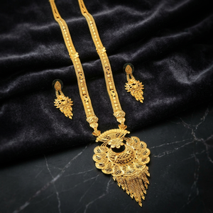 Wholesale 14K 18K 24K Micron Gold Traditional Floral Design Jewelry Set Fashion Long Jewelry Set Micron Forming Long Necklaces - Product Image 3