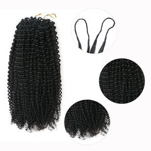Nouvelles extensions de cheveux humains en crochet tressé, installation et retrait plus rapides, 100% cheveux humains, <span class=keywords><strong>afro</strong></span> bouclé, ajustement du volume des cheveux librement - Product Image 5