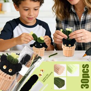The Fluffy Friends Mini Garden <b>Kit</b> Create Cuddly Animal Planters Like Lambs Kittens with Coral Fleece Pipe Cleaners - Product Image 4