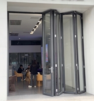 Porte coulissante pliante extérieure moderne haut de gamme personnalisée multicolore avec vue panoramique en alliage d'aluminium
