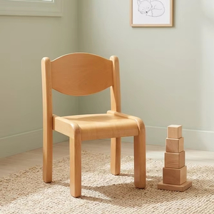 Silla Infantil de Madera Ecológica, Estilo Montessori, para Preescolar, Hogar y Aula, Muebles de Madera de Haya de Alta Calidad - Product Image 1