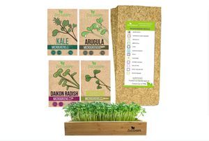 Kit de culture au sol biologique Greens Country Style avec 4 tapis suspendus, comprenant chou frisé, daikon, radis, arugula, <span class=keywords><strong>moutarde</strong></span> - Product Image 2