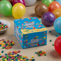 Groothandel Grappige Fruitige Import Veganistische Snoepjes Cadeau Snoep Voor Kinderen Topdoos Snoepjes Verpakking Kleur Zuur Snoep Taai Regenboog Snoep