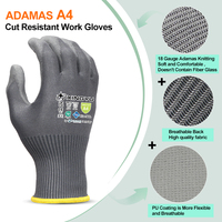 Gants de travail XINGYU en PU Adamas de calibre 18, résistants aux coupures, compatibles écran tactile, A4, respirants, antidérapants, pour hommes