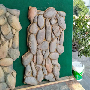 Bán buôn Faux đầy màu sắc đá cuội cho tường trang trí con người làm bằng đá tường gạch phẳng PU đá sỏi đá - Product Image 3