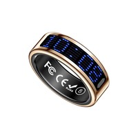 Anneau intelligent SR16 avec identification de l'appelant, moniteur de fréquence cardiaque, oxymètre, podomètre, suivi du sommeil, contrôle des photos, fonction anti-vibrations, compatible Android/iOS, mesure de la saturation en oxygène sanguin