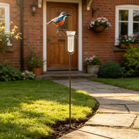 Pluviomètre décoratif personnalisé en métal, modèle Kingfisher, pour patio, cour, pelouse, jardin, ornement paysager